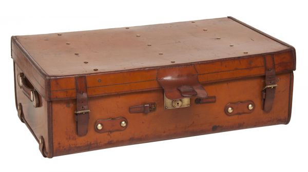 Early 20th Century Tan Cowhide Steamer Trunk